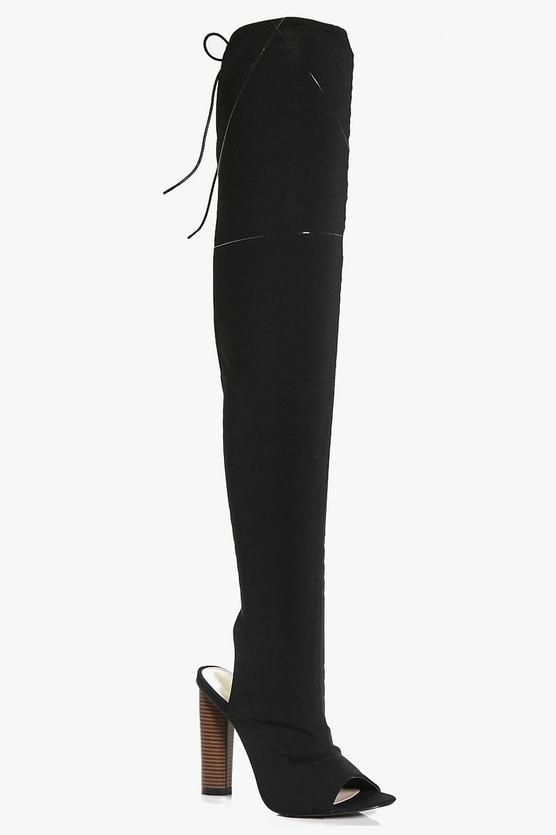 Lois Peeptoe Open Back Over The Knee Boot